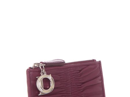 Christian Dior Burgundy Charm Key Chain Wallet Supply