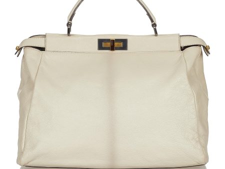 Fendi Large Peekaboo Leather Satchel on Sale