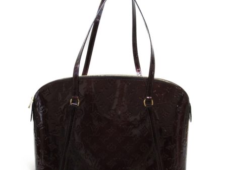 LOUIS VUITTON Avalon Zip Shoulder Bag Brown Amarrant enamel M91594 Hot on Sale