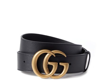 Gucci Belt Men s Gold Double G Buckle Black Leather 397660 4cm (GGB1001) Sale