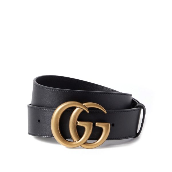 Gucci Belt Men s Gold Double G Buckle Black Leather 397660 4cm (GGB1001) Sale