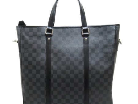 LOUIS VUITTON Tadao PM business bag Tote Bag Gray Damier graphite PVC coated canvas N41259 on Sale