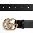 Gucci Belt Men s Gold Double G Buckle Black Leather 397660 4cm (GGB1001) Sale