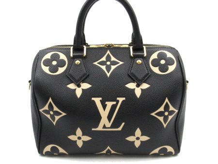 LOUIS VUITTON Speedy Bandriere 25 Black Black Monogram empreinte leather M58947 For Sale