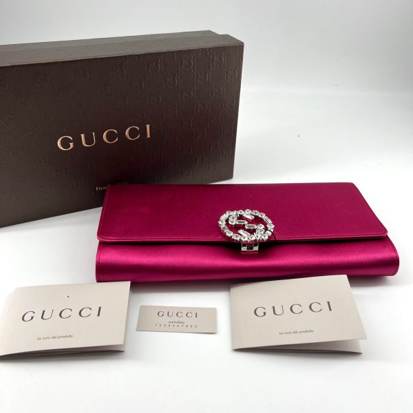 Gucci Broadway Satin Evening Clutch Online