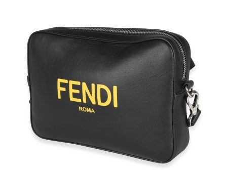 Fendi Black Calfskin & Sunflower Logo Mini Camera Bag For Cheap