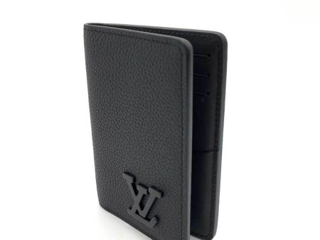 LOUIS VUITTON Accessories LV Aerogram Organizer De Poche Noir Black Card Case Business Holder Square Men s Grain Calf Leather Online Sale