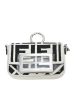 FENDI Black and white Zucca canvas nano baguette charm on Sale