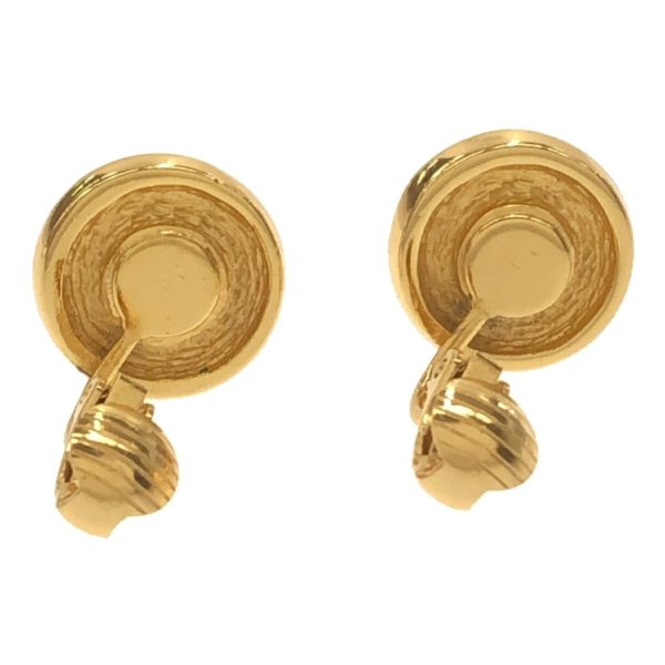 CHRISTIAN DIOR Logo Earrings Gold Stone Small Black Women s Accessories on Sale