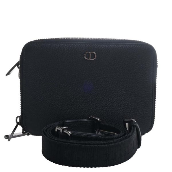 CHRISTIAN DIOR Leather Bag Shoulder Black Men s on Sale