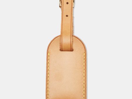 LOUIS VUITTON Beige Leather Luggage Tag For Discount