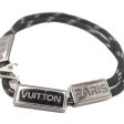 LOUIS VUITTON  MP2231 LV Satellite Logo Bracelet Black Unisex Supply