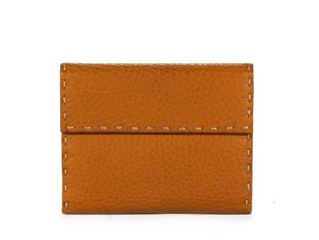 Fendi Women s Wallet Camel color Selleria Short leather designer 8M0145 Supply