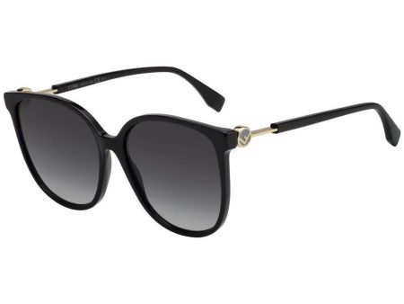 Fendi FF 0374 S Sunglasses Black   Grey Gradient Unisex (S) Online Sale