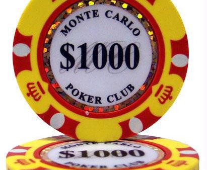 $1000 Monte Carlo 14 Gram Poker Chips Supply