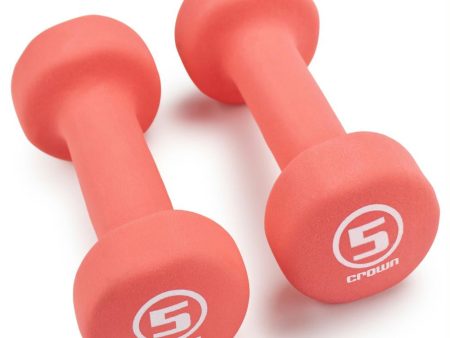 Pair of 5lb Salmon Neoprene Body Sculpting Hand Weights Online