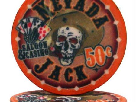 .50¢ (cent) Nevada Jack 10 Gram Ceramic Poker Chip Supply