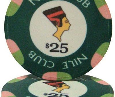 $25 Nile Club 10 Gram Ceramic Poker Chip For Sale