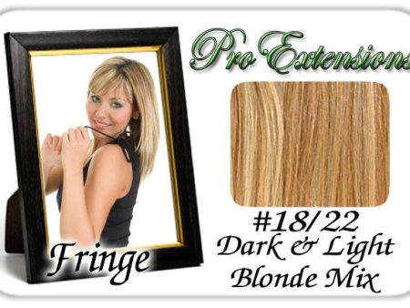 #18-22 Dark Blonde w- Highlights Pro  Fringe Clip In Bangs Online Sale